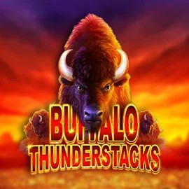Buffalo Thunderstacks slot logo by Amatic Industries at Blazing Wildz Casino